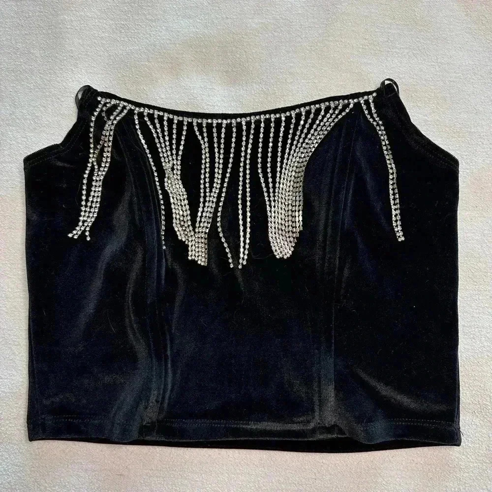 Holiday  strapless crop top